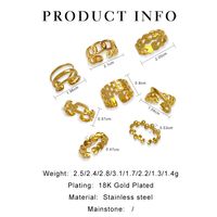 Simple Style Classic Style Solid Color 304 Stainless Steel 18K Gold Plated Rings In Bulk main image 4