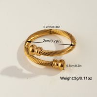 Lässig Einfacher Stil Geometrisch Einfarbig Edelstahl 304 18 Karat Vergoldet Verstellbarer Ring In Masse main image 6