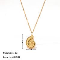 304 Stainless Steel 18K Gold Plated Casual Vacation Classic Style Conch Spiral Stripe Pendant Necklace main image 2