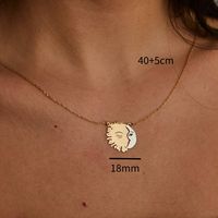201 Stainless Steel 304 Stainless Steel Gold Plated Hip-Hop Retro Plating Sun Moon Pendant Necklace sku image 1
