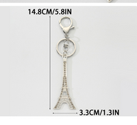 Style Moderne Style Classique Commuer Tour Eiffel Alliage Placage Pendentif De Sac Porte-Clés main image 2