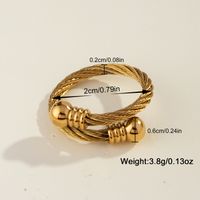 Casual Simple Style Geometric Solid Color 304 Stainless Steel 18K Gold Plated Adjustable Ring In Bulk main image 5