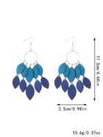 1 Pair Elegant Ethnic Style Color Block Patchwork Pu Leather Drop Earrings main image 4