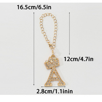 Simple Style Classic Style Commute Letter Alloy Plating Inlay Rhinestones Bag Pendant Keychain main image 2