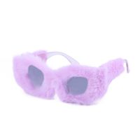 Fashion Ruffian Plush Fashion Cat Eye Sunglasses Wholesale Sunglasses sku image 3