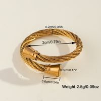 Casual Simple Style Geometric Solid Color 304 Stainless Steel 18K Gold Plated Adjustable Ring In Bulk main image 4