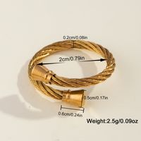 Casual Simple Style Geometric Solid Color 304 Stainless Steel 18K Gold Plated Adjustable Ring In Bulk sku image 3