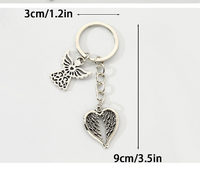 Einfacher Stil Klassischer Stil Pendeln Engelsflügel Herzform Legierung Überzug Taschenanhänger Schlüsselbund main image 2