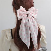 Women's Beach Sweet Simple Style Ditsy Floral Fruit Heart Shape Alloy Cloth Printing Hair Clip main image 6
