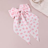 Women's Beach Sweet Simple Style Ditsy Floral Fruit Heart Shape Alloy Cloth Printing Hair Clip sku image 2