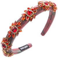 Women's Casual Vacation Classic Style Color Block Alloy Cloth Glass Inlay Glass Hair Band sku image 5