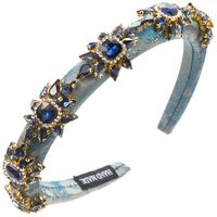 Women's Casual Vacation Classic Style Color Block Alloy Cloth Glass Inlay Glass Hair Band sku image 6