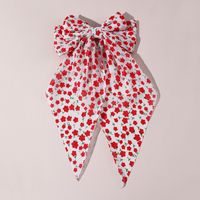 Women's Beach Sweet Simple Style Ditsy Floral Fruit Heart Shape Alloy Cloth Printing Hair Clip sku image 4