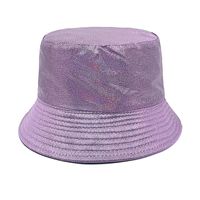 Unisex Hip-Hop Exaggerated Gradient Color Solid Color Fish Scales Printing And Dyeing Handmade Wide Eaves Bucket Hat sku image 5