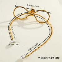 1 Pair Casual Sweet Bow Knot Plating Inlay 304 Stainless Steel Artificial Pearls 18K Gold Plated Ear Studs main image 3