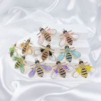 A Pack Of 2 37*30mm Copper Artificial Zircon Bee Pendant main image 3