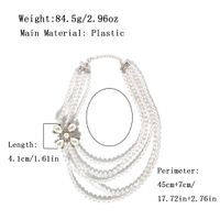 Wholesale Jewelry Elegant Simple Style Flower Plastic Zinc Alloy Resin Silver Plated Beaded Inlay Sweater Chain Necklace main image 2