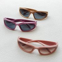 Fitness Cool Style Color Block Resin Sport Biker Full Frame Kids Sunglasses main image 4