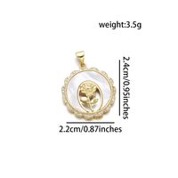 Simple Style Geometric Rose 18K Gold Plated Shell Zircon Copper Wholesale Jewelry Accessories sku image 1