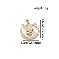 Simple Style Geometric Rose 18K Gold Plated Shell Zircon Copper Wholesale Jewelry Accessories sku image 5