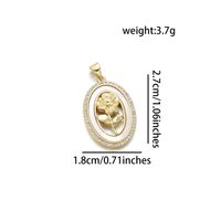 Simple Style Geometric Rose 18K Gold Plated Shell Zircon Copper Wholesale Jewelry Accessories sku image 2