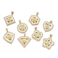 Simple Style Heart Shape Rose Rhombus Zircon Copper Wholesale Jewelry Accessories main image 5