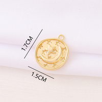 Romantic Simple Style Classic Style Round Star Moon 18K Gold Plated Copper Wholesale Jewelry Accessories main image 2