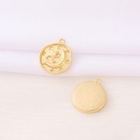 Romantic Simple Style Classic Style Round Star Moon 18K Gold Plated Copper Wholesale Jewelry Accessories sku image 1