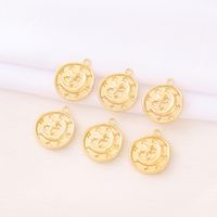 Romantic Simple Style Classic Style Round Star Moon 18K Gold Plated Copper Wholesale Jewelry Accessories main image 6