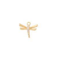 Cute Artistic Dragonfly 18K Gold Plated Zircon Copper Wholesale Jewelry Accessories main image 7