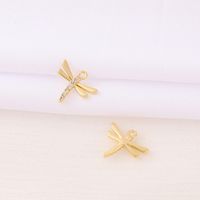 Cute Artistic Dragonfly 18K Gold Plated Zircon Copper Wholesale Jewelry Accessories main image 3