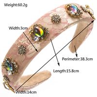 Women's Vacation Modern Style Classic Style Flower Alloy Cloth Glass Inlay Glass Hair Band main image 2