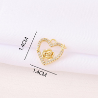 Sweet Classic Style Star Heart Shape Flower 18K Gold Plated Zircon Copper Wholesale Jewelry Accessories main image 2
