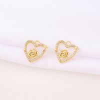 Sweet Classic Style Star Heart Shape Flower 18K Gold Plated Zircon Copper Wholesale Jewelry Accessories main image 3