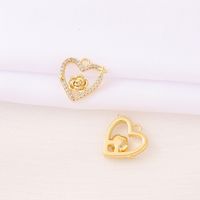 Sweet Classic Style Star Heart Shape Flower 18K Gold Plated Zircon Copper Wholesale Jewelry Accessories sku image 1