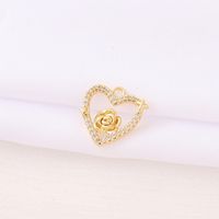Sweet Classic Style Star Heart Shape Flower 18K Gold Plated Zircon Copper Wholesale Jewelry Accessories main image 4