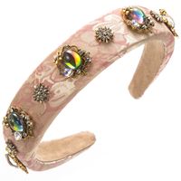 Women's Vacation Modern Style Classic Style Flower Alloy Cloth Glass Inlay Glass Hair Band sku image 1