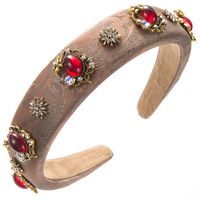 Women's Vacation Modern Style Classic Style Flower Alloy Cloth Glass Inlay Glass Hair Band sku image 3