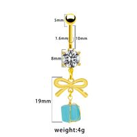 1 Piece Belly Rings Simple Style Bow Knot 316 Stainless Steel  Arylic Alloy Plating Inlay Acrylic Rhinestones Gold Plated main image 8