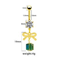 1 Piece Belly Rings Simple Style Bow Knot 316 Stainless Steel  Arylic Alloy Plating Inlay Acrylic Rhinestones Gold Plated main image 10
