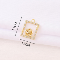 Casual Simple Style Classic Style Square Flower 18K Gold Plated Zircon Copper Wholesale Jewelry Accessories main image 2