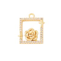 Casual Simple Style Classic Style Square Flower 18K Gold Plated Zircon Copper Wholesale Jewelry Accessories main image 7