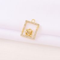 Casual Simple Style Classic Style Square Flower 18K Gold Plated Zircon Copper Wholesale Jewelry Accessories main image 4