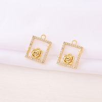 Casual Simple Style Classic Style Square Flower 18K Gold Plated Zircon Copper Wholesale Jewelry Accessories main image 5