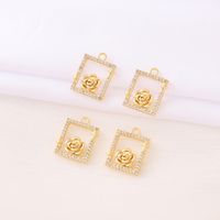 Casual Simple Style Classic Style Square Flower 18K Gold Plated Zircon Copper Wholesale Jewelry Accessories main image 1
