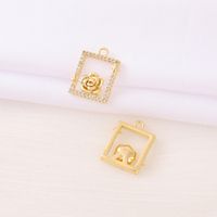 Casual Simple Style Classic Style Square Flower 18K Gold Plated Zircon Copper Wholesale Jewelry Accessories main image 3