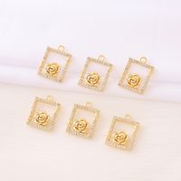 Casual Simple Style Classic Style Square Flower 18K Gold Plated Zircon Copper Wholesale Jewelry Accessories main image 6