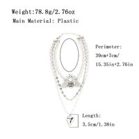 Wholesale Jewelry Elegant Simple Style Heart Shape Bee Alloy Plastic Rhinestones Silver Plated Beaded Inlay Layered Necklaces main image 2