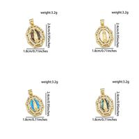 IG Style Simple Style Round Virgin Mary 18K Gold Plated Pearl Zircon Copper Wholesale Jewelry Accessories main image 3