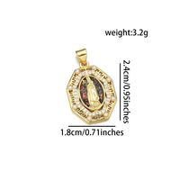 IG Style Simple Style Round Virgin Mary 18K Gold Plated Pearl Zircon Copper Wholesale Jewelry Accessories sku image 2